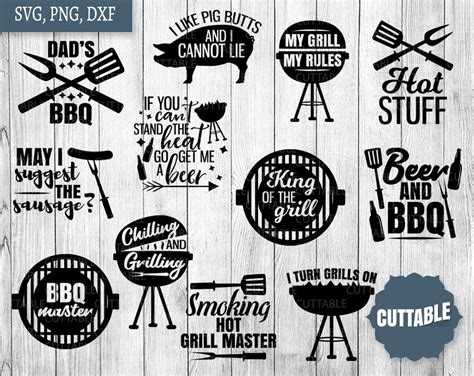 BBQ SVG Bundle Barbecue Svg Pack Cut Files 12 Bbq Quote Beer And Bbq