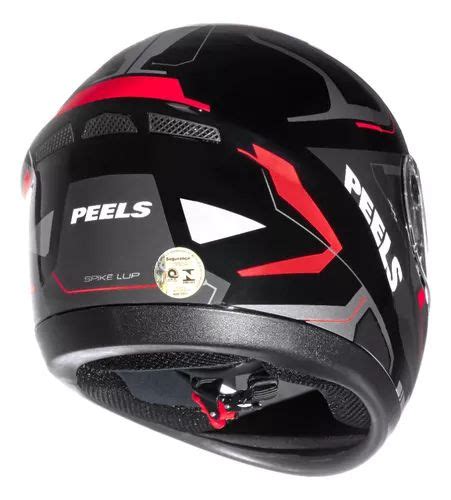 Capacete Peels Spike Lup Preto Vermelho Maremoto