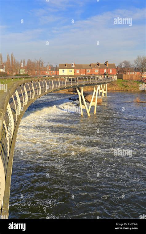 Millennium Bridge over the River Aire, Castleford, West Yorkshire ...