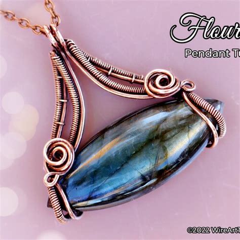 Wirearttutorials Flourish Cabochon Pendant Tutorial Wire Wrap Etsy