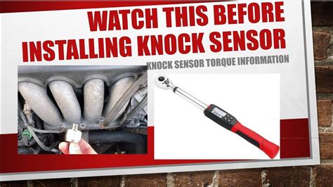 Knock Sensor Torque Specification Installation Youtube