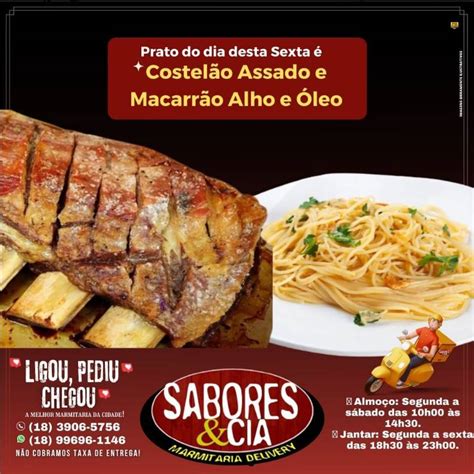 Menu Em Sabores Cia Marmitaria Restaurante Presidente Prudente