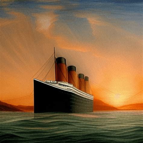 Titanic at Sunset · Creative Fabrica