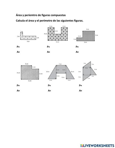 Área Y Perímetro De Figuras Compuestas Worksheet