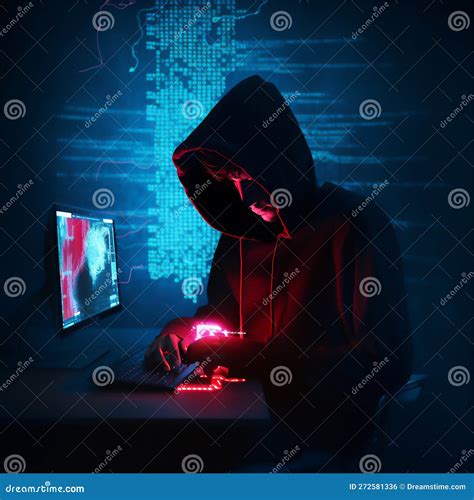 A Hacker Sitting In Front Of Multiple Computer Screens Ai Royalty Free