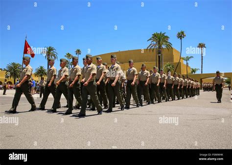 Marines From Echo Company 2nd Recruit Training Battalion March To