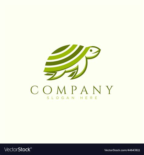 Turtle logo with green color concept design Vector Image