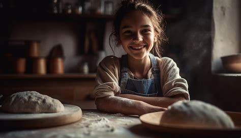 Jolie Fille Apprenant Des Comp Tences De Cuisson Dans La Cuisine