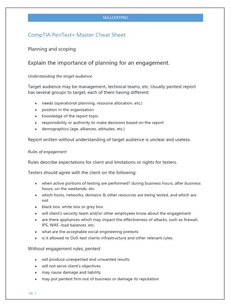 Comptia Pentest Master Cheat Sheet Pdf Non Disclosure Agreement Soap