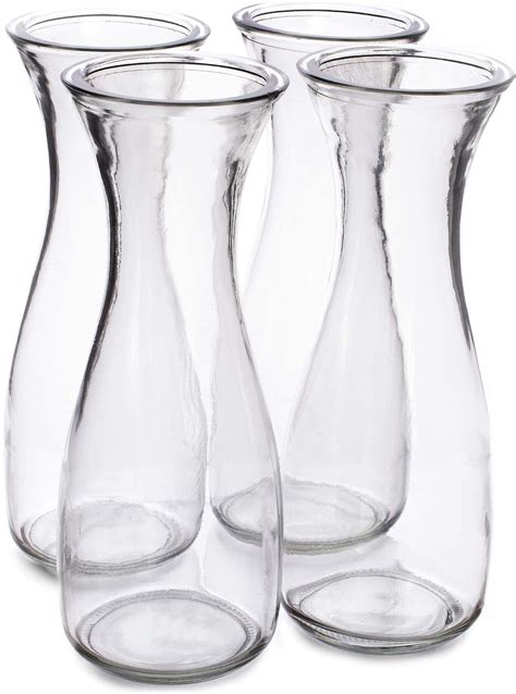 34 Oz 1 Liter Glass Carafe Beverage Bottles 4 Pack Water Pitchers Wine