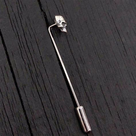 Human Skull Ascot Stickpin Stick Pin Lapel Sterling Silver Etsy