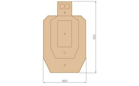 Мишень из картона IPSC IDPA метрическая 460x760 (двухсторонняя, картон ...