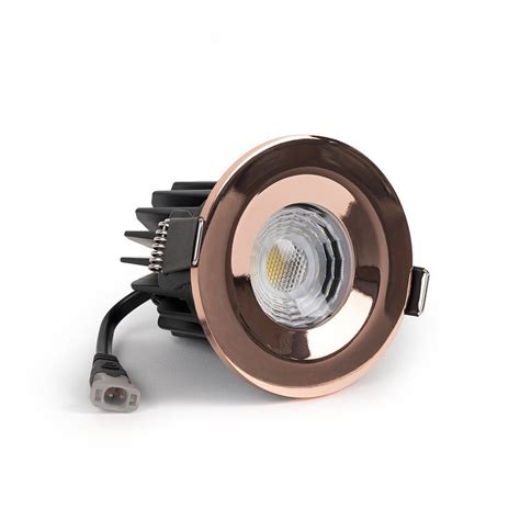 Polished Copper Downlights Led Fire Rated Fixed Led Ip Dimmable Elesi