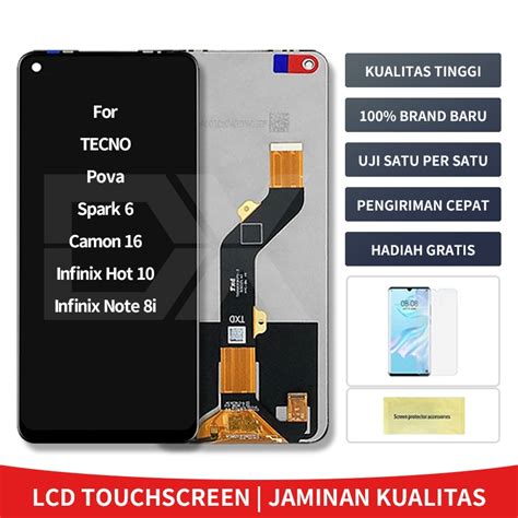 Jual LCD Tecno Camon 16 Spark 6 Pova Hot 10 Infinix Note 8i KE7 CE7 CE7j CE9h FULLSET
