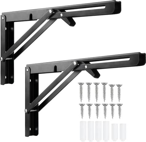 Équerre Pliante 300mm 2 Pièces Noir Support Console Pliable Supports D