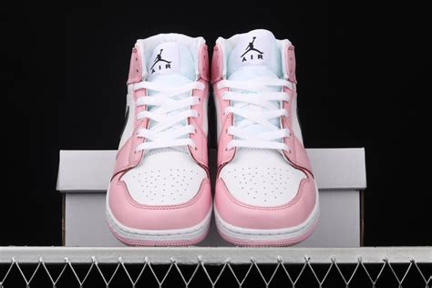 Air Jordan 1 Mid Barely Rose White Black Bq6472 500