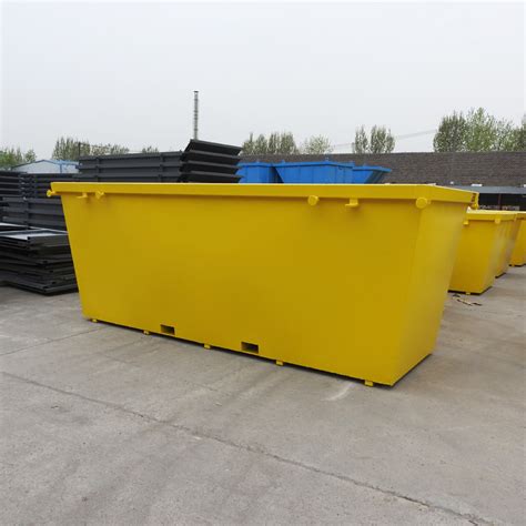 8m Mobile Square Steel Waste Skip Bin China Chain Lift Bins And Skip Bins