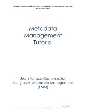 Fillable Online Erwin Data Intelligence Suite Metadata Management Guide