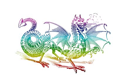 Dragon Rainbow Colors Clipart Free Stock Photo - Public Domain Pictures