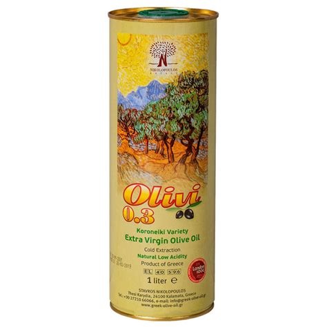 Масло оливковое Extra Virgin фермерское OLIVI, Греция, 1л жесть ...