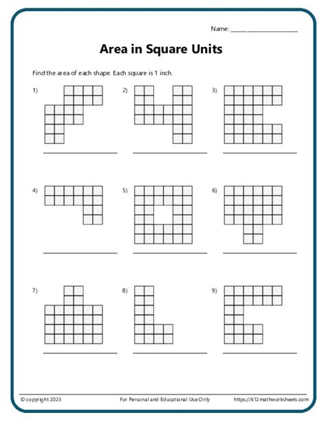 Area And Perimeter With Square Units K Math Worksheets