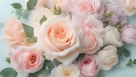 Premium Ai Image Summer Blossoming Delicate Roses On Blooming Flowers