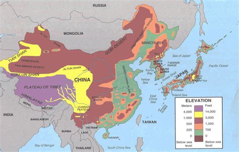 Map Of China With Landforms United States Map