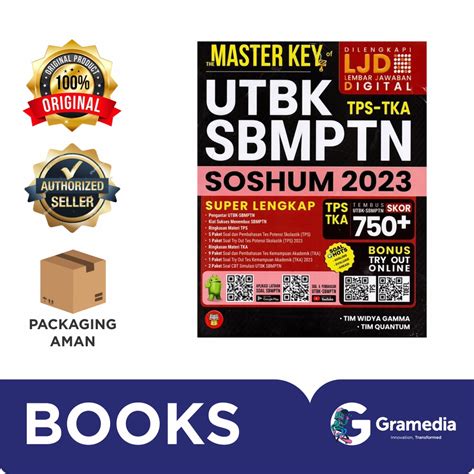 Jual Gramedia Bandung The Master Key Utbk Sbmptn Tps Tka Soshum 2023