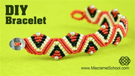 Macrame Zigzag Wave Triangle Bracelet Tutorial Youtube