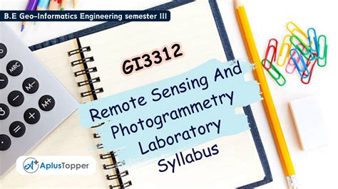 Gi Remote Sensing And Photogrammetry Laboratory Syllabus