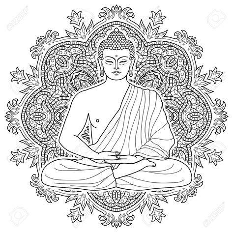 Coloring Gautam Buddha Pages Siddhartha Clipart Sketch Drawing Lord