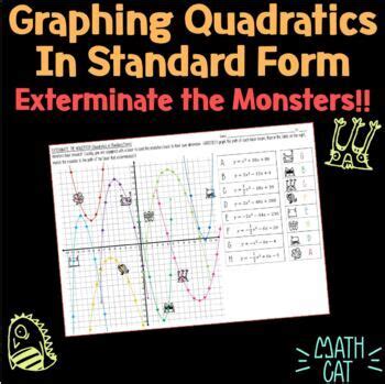 Graphing Quadratics (Parabolas) in Standard Form Fun Monsters Graphing WS