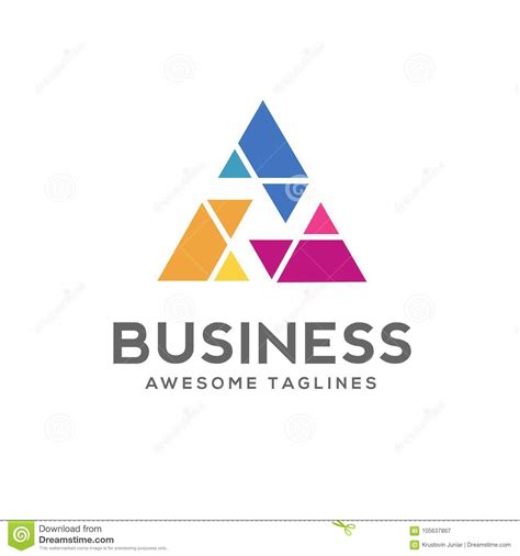 Curved Shapes Triangle Color Logo Stock Vector - Illustration of logo ...