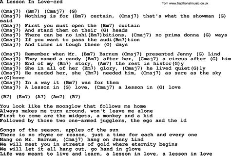 A Lesson In Love By Gordon Lightfoot Lyrics And Chords