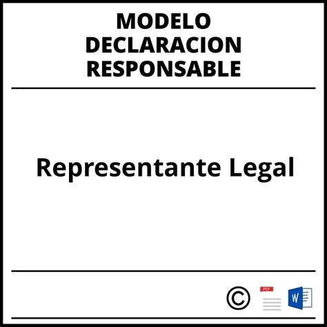 Modelo Declaracion Responsable Representante Legal