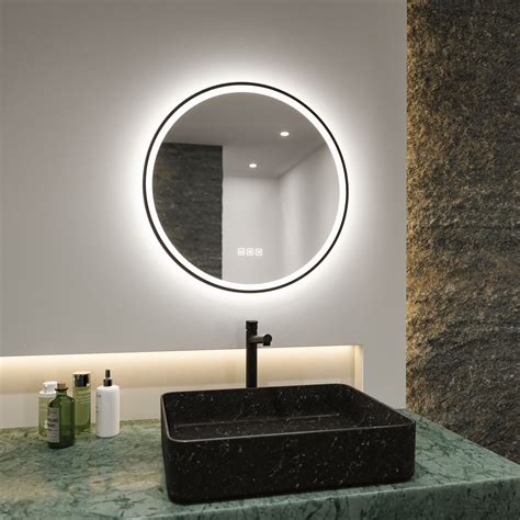 Paulmann Mirra wall mirror Ø 59 cm CCT dim black Lights co uk