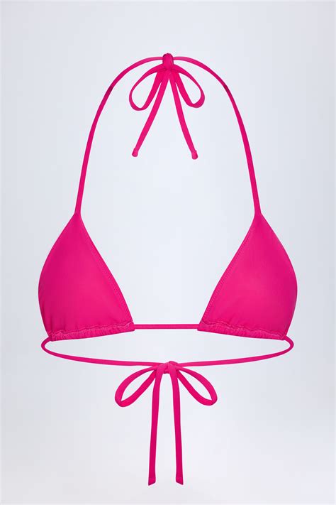 Triangle Bikini Top In Pink Tropical Hotfix Elevate Every Occasion