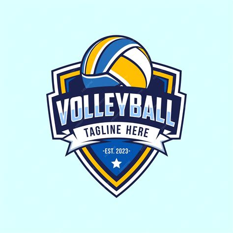 Premium Vector Volleyball Team Emblem Logo Design Vector Illustration