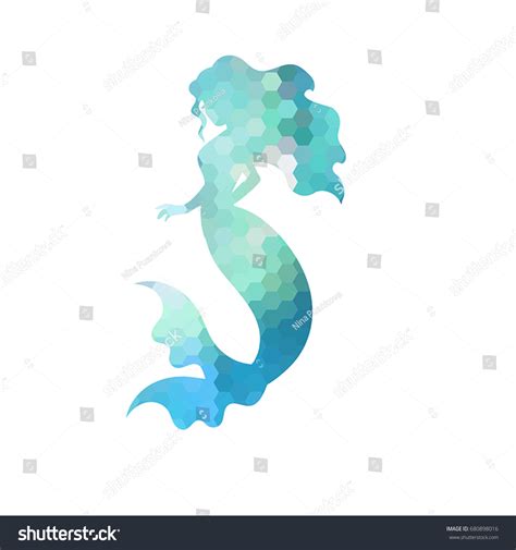 Silhouette Mermaid White Background Vector Illustration Stock Vector ...