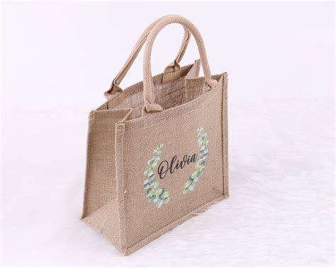 Bolsos de arpillera personalizadas Su nombre Monograma Floral Etsy España