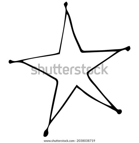 Vector Illustration Star Black Outline Handdrawn Stock Vector (Royalty ...