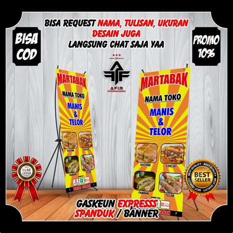 Jual X Banner Spanduk Berdiri Potrait Martabak Viral Matabak Manis