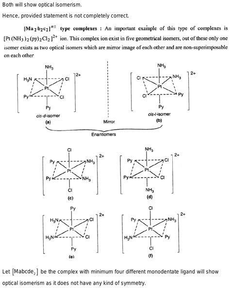 in octahedral complexes with minimum four different monodentate ligand ...