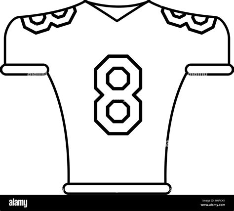 American Football Jersey Uniform Tshirt Outline Stock Vector Image