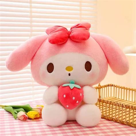 26cm Plushies Sanrio Kuromi My Melody Plush Dolls Toys Cute Strawberry