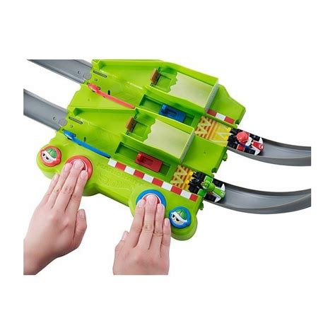 Hot Wheels Mario Circuit Track Set Mario Yoshi Princess Peach Luigi Kart Cars