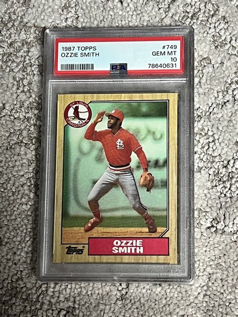 PSA 10 GEM MINT BASEBALL CARD HOF 1987 TOPPS OZZIE SMITH ST LOUIS