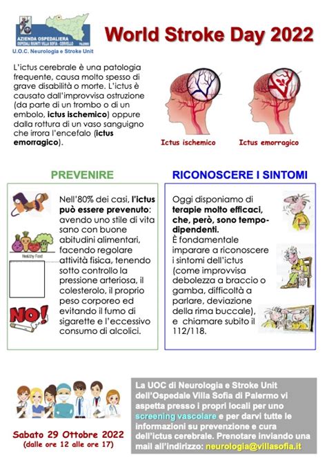 Giornata Mondiale Dell Ictus World Stroke Day Il Prossimo 29 Ottobre