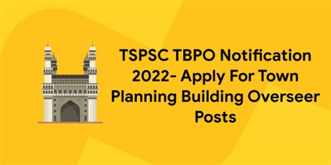 Tspsc Tbpo Notification 2022 Apply For Town Planning Building