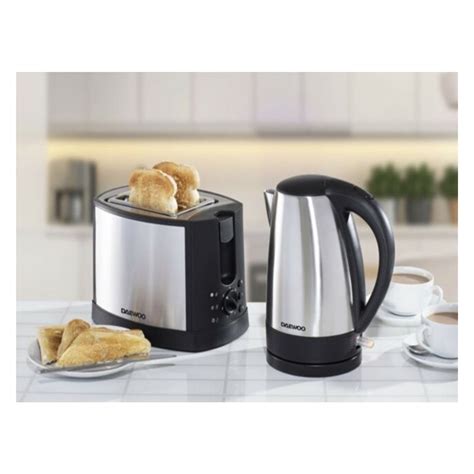 Daewoo Sda1197 Kettle And Toaster Set Stainless Steel Kettle And